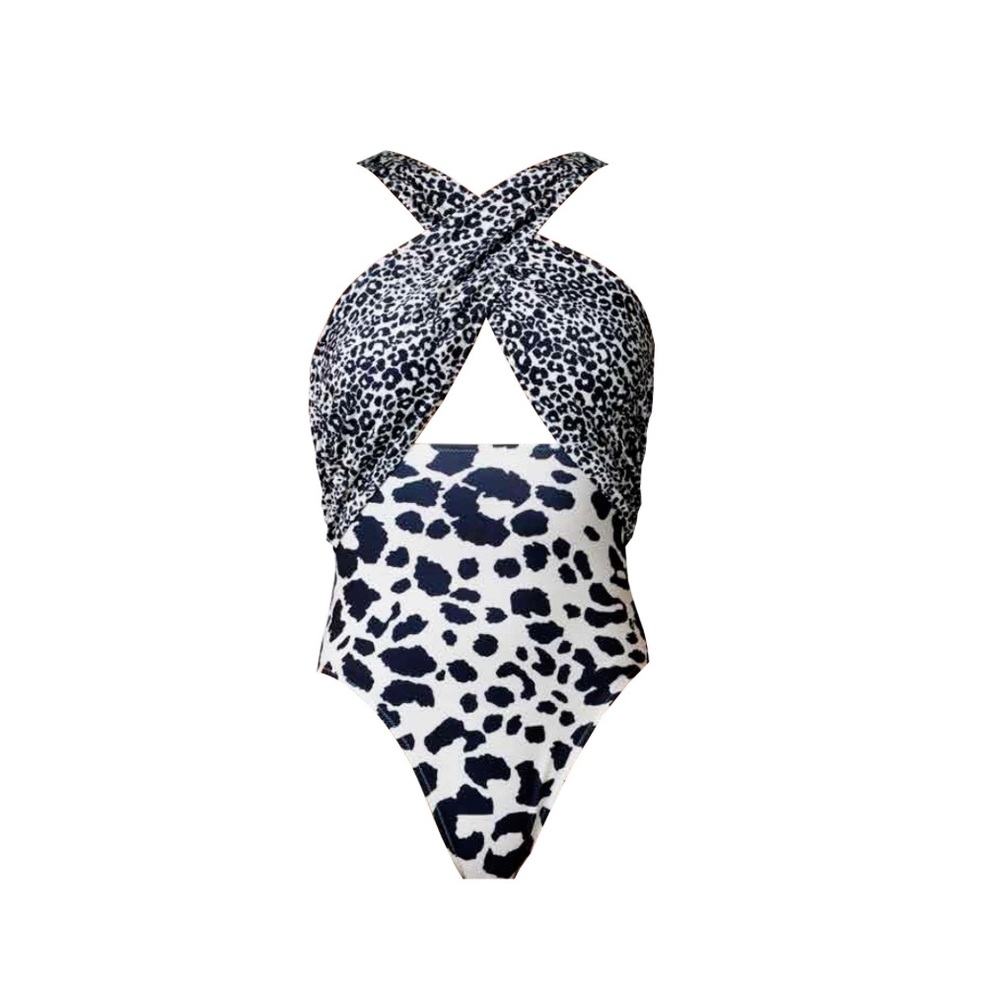 Charlott Vasberg modern leopard print one-piece.